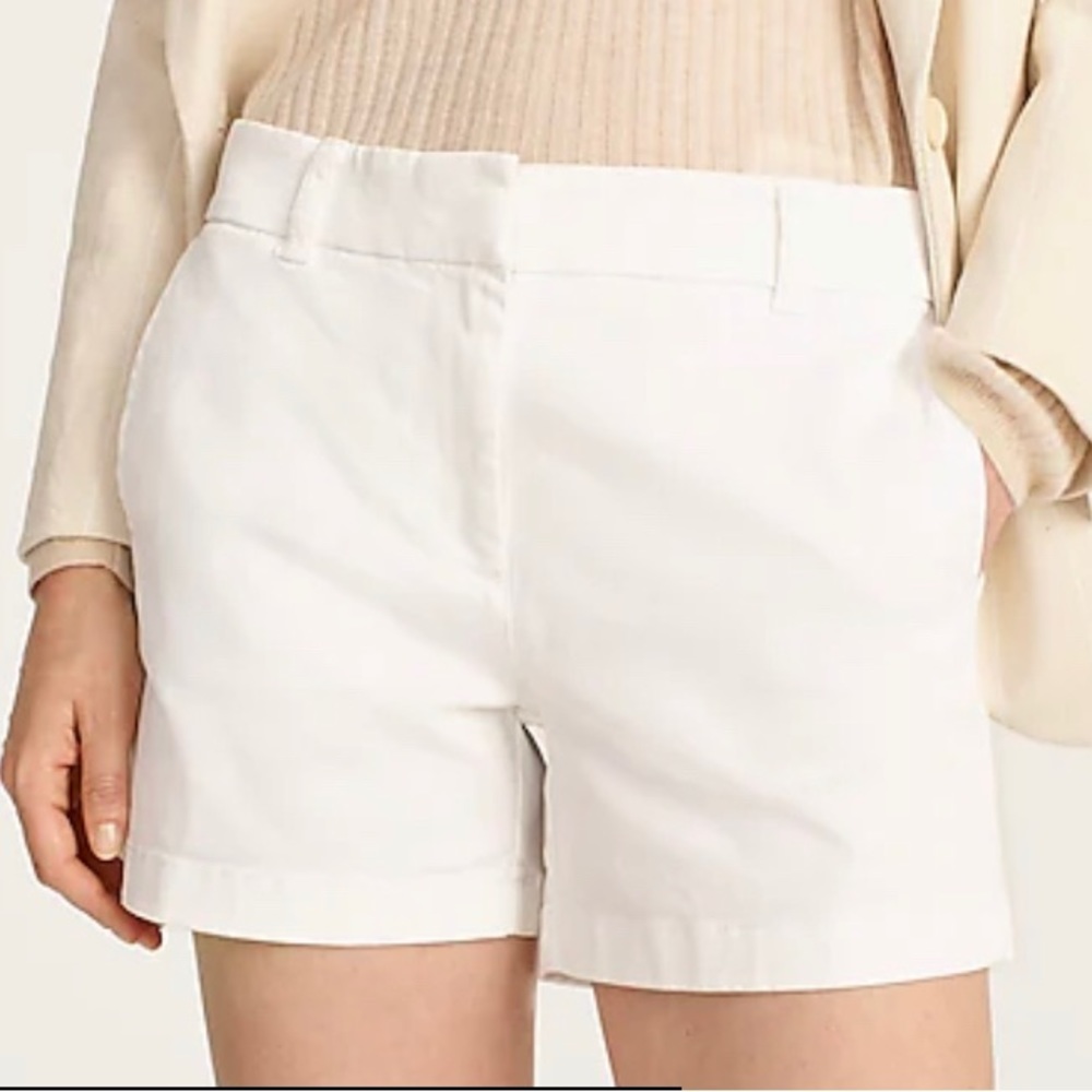 4” White j crew Chino Stretch shorts size 2